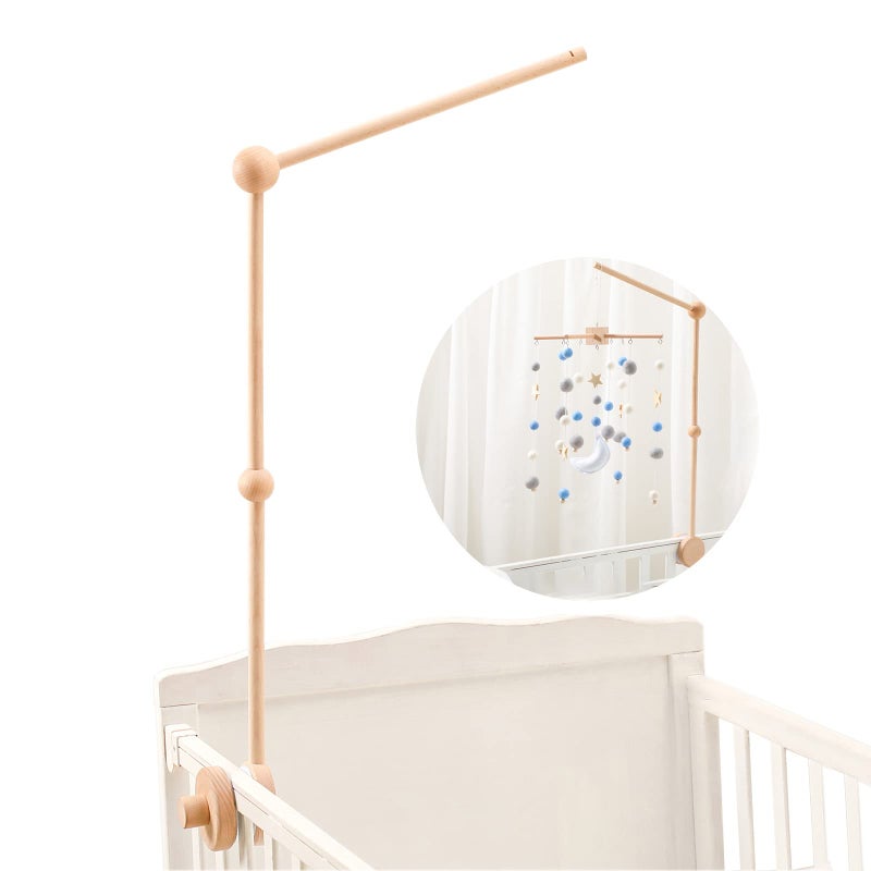 let's make Baby Crib Mobile Arm - Wooden Baby Mobile Crib Holder for Mobile Hanging Baby Crib Attachment for Nursery Decor - Image 1
